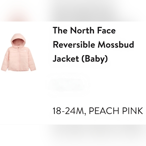 The North Face Reversible Pink Hooded Fleece Puffer Jacket - Picture 5 of 5